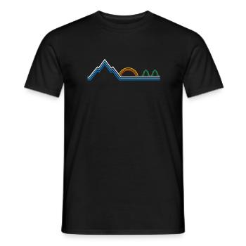 Berge Sonnenuntergang Linien Geschenk - Männer T-Shirt - Schwarz - Vorne - AI Model Male 178 light (178cm)