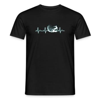Surfer Heart Beat Watersport Gift - Men's T-Shirt - black - Front - AI Model Male 178 light (178cm)