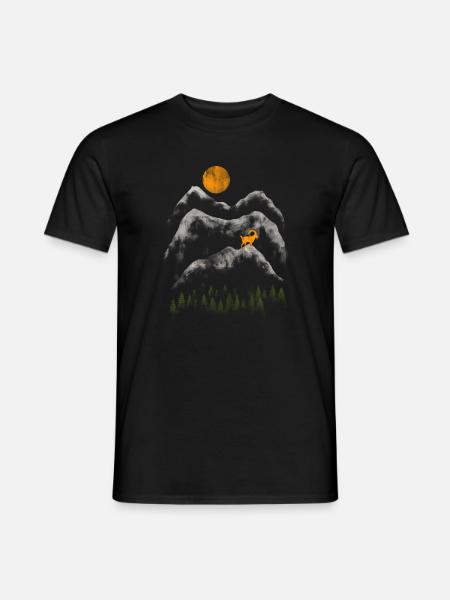 Steinbock Capricorn in den Bergen Geschenk - Männer T-Shirt - Schwarz