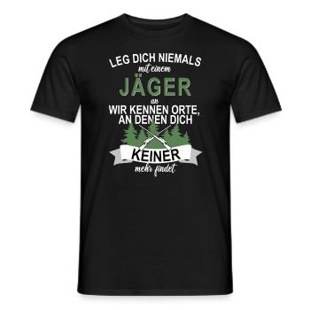 Jäger Jagd Wald Hobby Freizeit - Männer T-Shirt - Schwarz - Vorne - AI Model Male 178 light (178cm)