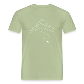 Ski ski slope skier - Men's T-Shirt - sage - Front - AI Model Male 178 light (178cm)