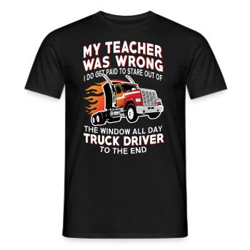Truck Trucker Cadeau Drôle de chauffeur professionnel - T-shirt homme - noir - Devant - AI Model Male 178 light (178cm)