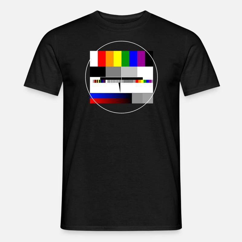 PRIDE Testbild Regenbogen - Männer T-Shirt - Schwarz