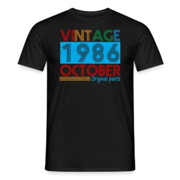 Vintage Oktober 1986 36 Jahre alte Geburtstagsgeschenke - Männer T-Shirt - Schwarz - Vorne - AI Model Male 178 light (178cm)