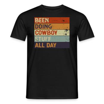 J’ai fait du rodéo de cow-boy toute la journée - T-shirt homme - noir - Devant - AI Model Male 178 light (178cm)