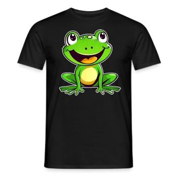 Niedlicher Frosch im Comic Style - Männer T-Shirt - Schwarz - Vorne - AI Model Male 178 light (178cm)