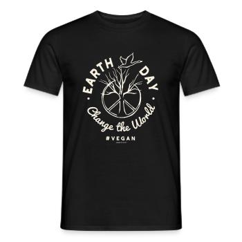 Vegan TShirt Change the World (Earth Day) - Men's T-Shirt - black - Front - AI Model Male 178 light (178cm)