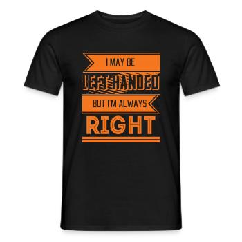 je suis parti peut-être, mais toujours main droite - T-shirt homme - noir - Devant - AI Model Male 178 light (178cm)