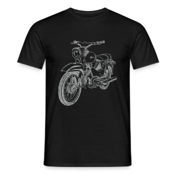 Simson Star Vintage Lineart Silhouette - Men's T-Shirt - black - Front - AI Model Male 178 light (178cm)
