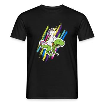 Licorne, dinosaure, licorne, équitation, dino, cadeau - T-shirt homme - noir - Devant - AI Model Male 178 light (178cm)