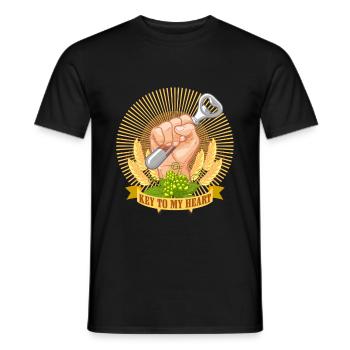 Clé de mon coeur - T-shirt homme - noir - Devant - AI Model Male 178 light (178cm)