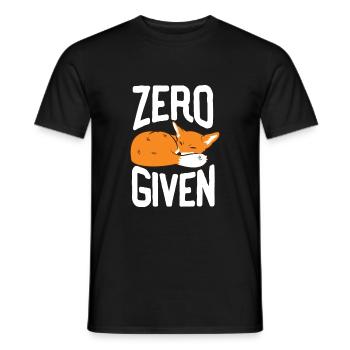 Zero Fox Given Funny T-Shirt Gift Fox - Men's T-Shirt - black - Front - AI Model Male 178 light (178cm)