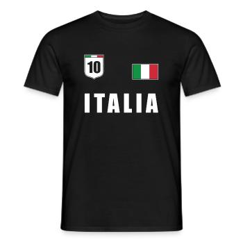 Italy T-shirt Italian flag jersey football - Men's T-Shirt - black - Front - AI Model Male 178 light (178cm)