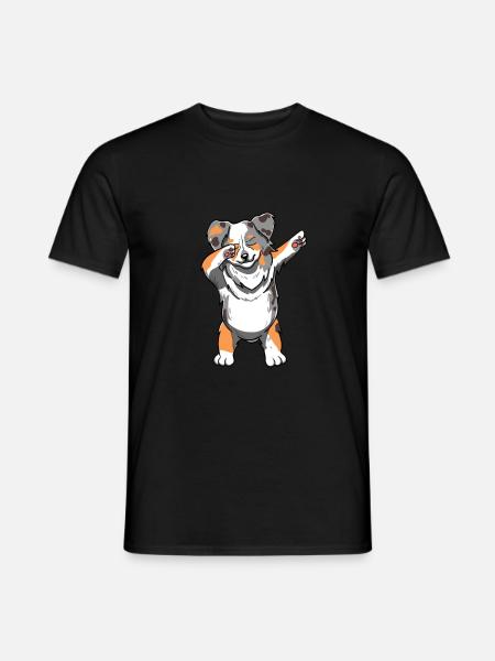 Australian chien de berger Dab danse cadeau tamponnant - T-shirt homme - noir
