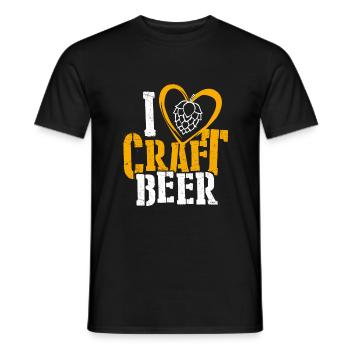 Love Craft Beer - Craft Beer Hops Gift - Men's T-Shirt - black - Front - AI Model Male 178 light (178cm)