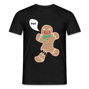 Lebkuchenmann - Bein gebrochen. - Männer T-Shirt - Schwarz - Vorne - AI Model Male 178 light (178cm)