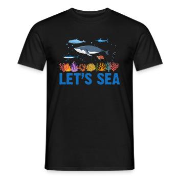 Océan Mer Biologiste Marin Biologie Marine Biologie Biologie Biologie - T-shirt homme - noir - Devant - AI Model Male 178 light (178cm)