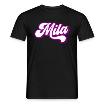 Mila | Farben änderbar - Männer T-Shirt - Schwarz - Vorne - AI Model Male 178 light (178cm)