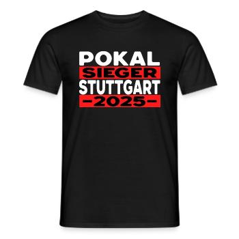 Stuttgart Cup Winners 2025 Football Fever - Men's T-Shirt - black - Front - AI Model Male 178 light (178cm)