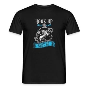 Accrocher pêcheur pêcheur pêcheur sportif pêche poisson - T-shirt homme - noir - Devant - AI Model Male 178 light (178cm)