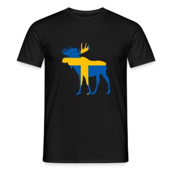 Schweden Elch Flagge - Männer T-Shirt - Schwarz - Vorne - AI Model Male 178 light (178cm)