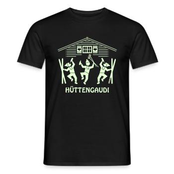 Hüttengaudi (Après Ski Party / Wintersport) - Männer T-Shirt - Schwarz - Vorne - AI Model Male 178 light (178cm)