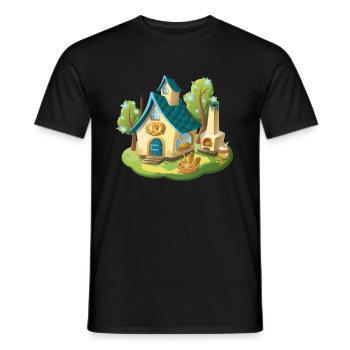 Fairytale House Bakery Bread and Pretzel - Men's T-Shirt - black - Front - AI Model Male 178 light (178cm)