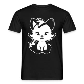 Renard mignon mignon bébé - T-shirt homme - noir - Devant - AI Model Male 178 light (178cm)