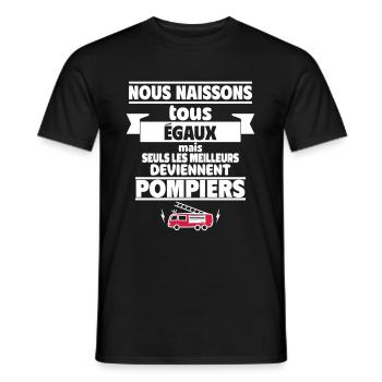 tous les hommes pompiers - T-shirt homme - noir - Devant - AI Model Male 178 light (178cm)