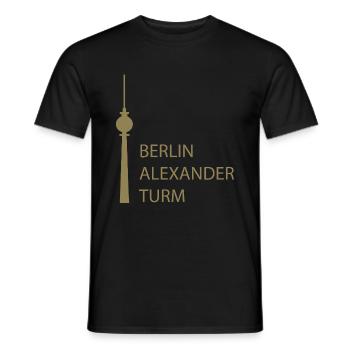 Funny Berlin TV Tower Parody Minimal - Men's T-Shirt - black - Front - AI Model Male 178 light (178cm)