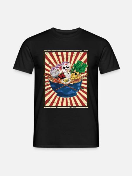 Anime Japan Katzen Nudel Bowl Kawaii Ramen - Männer T-Shirt - Schwarz