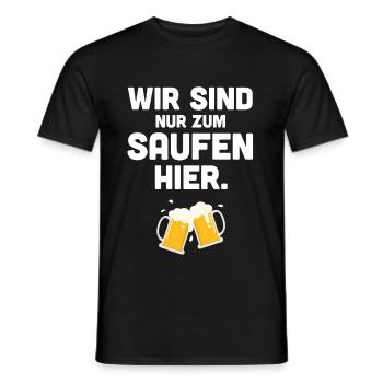 wir sind nur zum saufen hier - T-shirt homme - noir - Devant - AI Model Male 178 light (178cm)