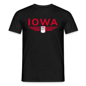 Iowa Fan T-Shirt – Your State! - Men's T-Shirt - black - Front - AI Model Male 178 light (178cm)
