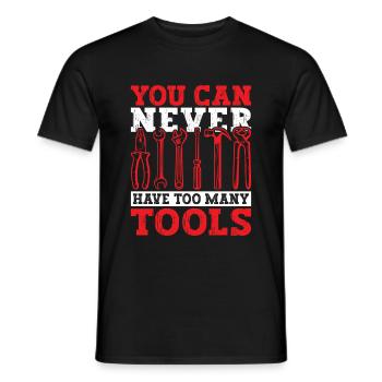 On n’a jamais trop d’outils de réparation bricoleur - T-shirt homme - noir - Devant - AI Model Male 178 light (178cm)