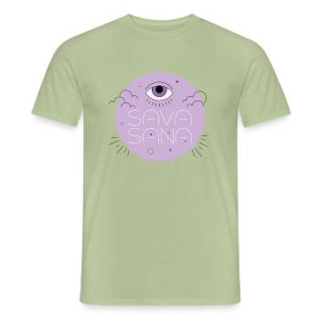 HERE FOR THE SAVASANA - Men's T-Shirt - sage - Front - AI Model Male 178 light (178cm)