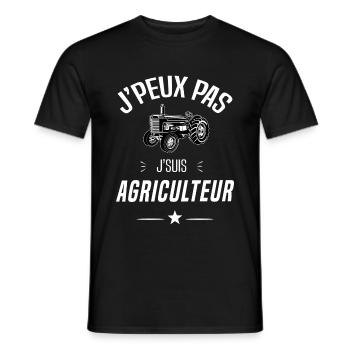 J'peux pas j'suis agriculteur - T-shirt homme - noir - Devant - AI Model Male 178 light (178cm)