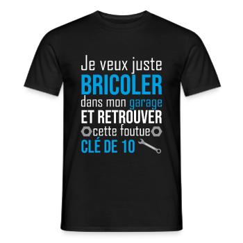 je veux juste bricoler dans mon garage - T-shirt homme - noir - Devant - AI Model Male 178 light (178cm)