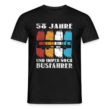 Busfahrer 58 Jahre Busfahren 58 Geburtstag - Männer T-Shirt - Schwarz - Vorne - AI Model Male 178 light (178cm)