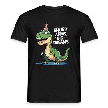 Lustiger T-Rex mit Partyhut - Dinosaurier Cartoon - Männer T-Shirt - Schwarz - Vorne - AI Model Male 178 light (178cm)
