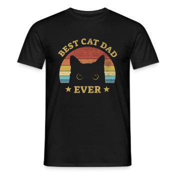 Meilleur papa de chat jamais - cadeau pour les propriétaires de chats - T-shirt homme - noir - Devant - AI Model Male 178 light (178cm)