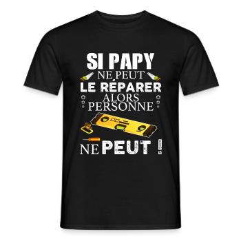 Mon papy c'est un bricoleur parfait - T-shirt homme - noir - Devant - AI Model Male 178 light (178cm)
