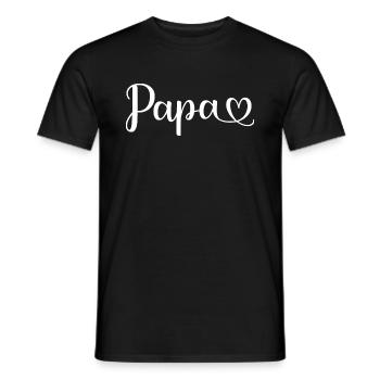 Papa Herz - Dad Vater Bester Papa Vatertag - Männer T-Shirt - Schwarz - Vorne - AI Model Male 178 light (178cm)