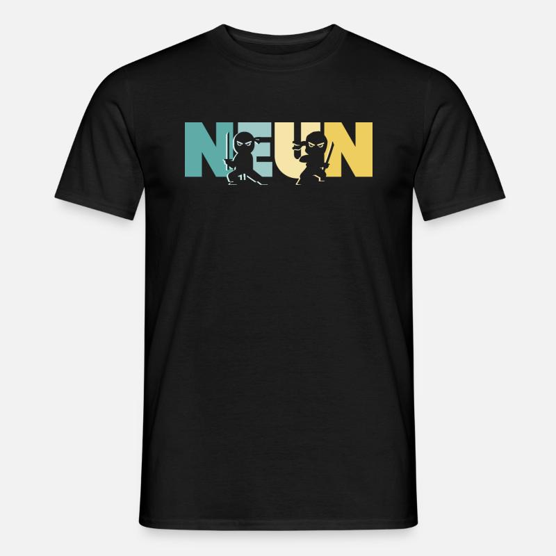 9. Geburtstag Junge 9 Jahre Kinder Ninja - Männer T-Shirt - Schwarz