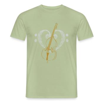 Contrebasse - T-shirt homme - vert sauge - Devant - AI Model Male 178 light (178cm)