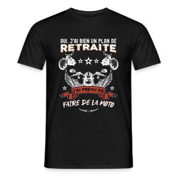 Moto vintage-plan de retraite motard - T-shirt homme - noir - Devant - AI Model Male 178 light (178cm)