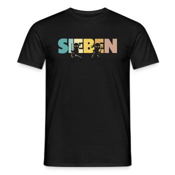 7. Geburtstag Junge 7 Jahre Kinder Ninja - Männer T-Shirt - Schwarz - Vorne - AI Model Male 178 light (178cm)