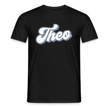 Theo | Farben änderbar - Männer T-Shirt - Schwarz - Vorne - AI Model Male 178 light (178cm)