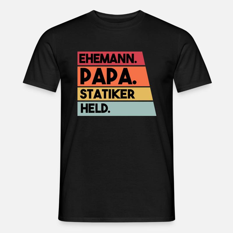 Ehemann Papa Statiker Held - Männer T-Shirt - Schwarz