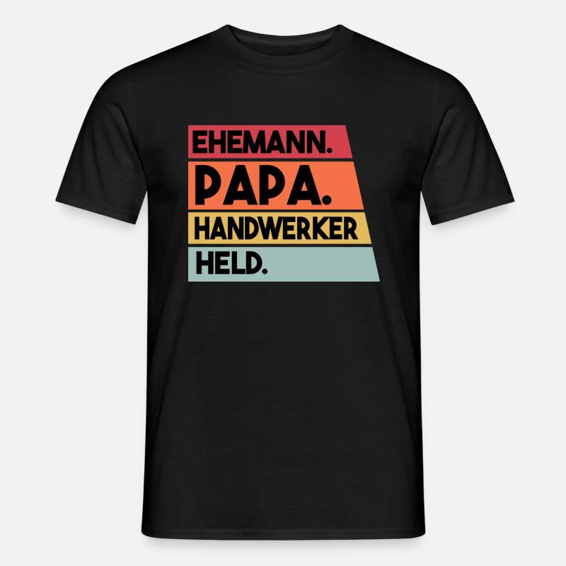 Ehemann Papa Handwerker Held - Männer T-Shirt - Schwarz