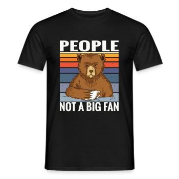 Ours de café disant que les gens ne sont pas un grand fan - T-shirt homme - noir - Devant - AI Model Male 178 light (178cm)